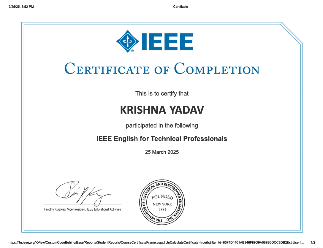 IEEE English certificate
