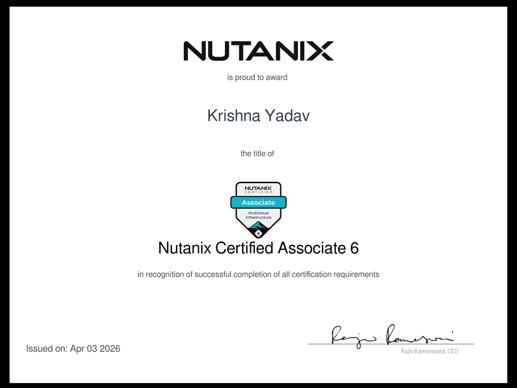 Nutanix Certified Professional certificate